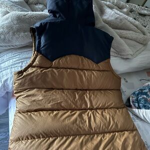 Patagonia Navy and Gold Hooded Vest